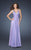 La Femme - 18510 Sleeveless V-Neckline Crystal Edge Empire Gown In Purple