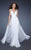 La Femme - 18510 Sleeveless V-Neckline Crystal Edge Empire Gown In White