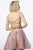 Jovani - 3654 Applique Deep V-neck A-line Dress In Pink