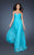 La Femme - 18543 Strapless Sweetheart Crystal Edge Evening Dress In Blue and Green