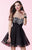 Alyce Paris  - 3658 Beaded Strapless Ruched Cocktail Dress in Black