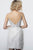 Jovani - 3659 Feather Skirt Embellished Bodice Short Dress In White and Silver