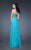 La Femme - 18612 Beaded Sweetheart Chiffon A-line Dress in Blue and Green