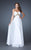 La Femme - 18612 Beaded Sweetheart Chiffon A-line Dress in White