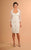 Daymor Couture - Ruched Embellished Cocktail Dress and Capelet 603 in White