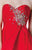 Alyce Paris  - 3669 Rhinestone Embellished Pleated Short Dress in Red