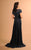 Daymor Couture - Ruched Cap Sleeve Sparkle Evening Gown 614 in Grey