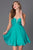 Alyce Paris - Strapless Bejeweled and Pleated Sweetheart Short Chiffon Dress 3671 In Green