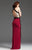 Mignon - VM918BL Halter Color Block Cutout Gown in Pink and Orange