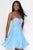 Alyce Paris  - 3680 Embellished Chiffon A-line Dress in Blue