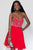 Alyce Paris  - 3680 Embellished Chiffon A-line Dress in Red