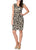 London Times - T0737M Floral Contrast Cowl Dress in Neutral and Black