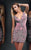 MNM Couture - 7662S Bejeweled Deep V-neck Sheath Dress  in Pink