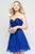 Alyce Paris  - 3688 Embroidered Sweetheart A-Line Dress in Blue