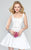 Alyce Paris  - 3689 Lace Embellished Square Neck Cocktail Dress in White