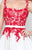 Alyce Paris  - 3689 Lace Embellished Square Neck Cocktail Dress in White and Red