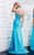 MNM Couture - 7760 Ravishing Ruched Embellished Evening Dress in Blue
