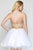 Alyce Paris - 3690 Strapless Gold Beaded Tulle Cocktail Dress in White and Gold