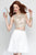 Alyce Paris - 3691 Two Piece Embellished Illusion Bateau A-line Dress In White