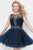 Alyce Paris - 3692 Short Dress In Navy Gold