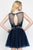 Alyce Paris - 3692 Short Dress In Navy Gold