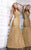 MNM Couture - 8290W Crystal Embellished Evening Dress In Gold