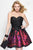 Alyce Paris - 3693 Short Dress In Black Red