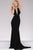Jovani 36971 Jersey Fitted Prom Dress with  Embellished Neck - 1 pc Black In Size 2 Available In Black