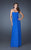 La Femme - 18752 Crossed Sweetheart A-line Dress in Blue