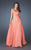 La Femme - 18870 Crystal Ornate Strapless Sweetheart Evening Gown in Orange