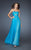 La Femme - 18870 Crystal Ornate Strapless Sweetheart Evening Gown in Blue