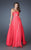 La Femme - 18870 Crystal Ornate Strapless Sweetheart Evening Gown in Red
