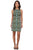 London Times - T1118M Abstract Sheath Cotton Dress in Black and Green