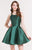 Alyce Paris - 3703 Strappy Fitted Halter Cocktail Dress in Green