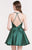 Alyce Paris - 3703 Strappy Fitted Halter Cocktail Dress in Green