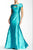 Theia - 881905 Sectional Seam Evening Dress in Blue