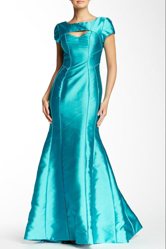 Theia - 881905 Sectional Seam Evening Dress in Blue