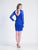 Dave & Johnny - 3717 Long Sleeve Lace  Fitted Short Dress In Blue