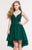 Alyce Paris - 3724 Beaded Lace Plunging High Low Cocktail Dress In Green