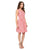 Adrianna Papell - 13262110 Split Neck Floral A-Line Dress in Pink and Floral