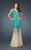 La Femme - 18936 Asymmetrical Sequined Trumpet Gown in Green