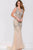 37321 Embellished Illusion Jewel Sheath Dress