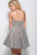 Terani Couture - H3622 Strapless Crystal Pleated A-Line Cocktail Dress in Silver