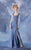 Theia - 881685 Asymmetrical Ruched Mermaid Taffeta Gown in Blue