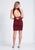 Dave & Johnny - 3743 Plunging Keyhole Cutout Sleek Sheath Dress In Red
