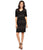 London Times - T2293M Short Sleeve Banded Sheath Dress in Black and Neutral