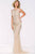 37572 Sparkling Beaded Halter Sheath Dress