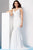 Shimmering Beaded V-Neck Tulle Sheath Gown 36754