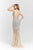 23053 Bedazzled V-neck Sheath Dress