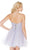 Beaded Lace Corset Top Tulle Short Party Dress in Purple